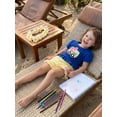 thumbnail image 4 of BemeyourBBs Toddler Baby Girl Back to School Outfit Baby First Day of School Kindergarten Outfit Baby Girl Summer Clothes Bow School Bus Embroidery Short Sleeve T Shirt Tops and Stripe Shorts Set, 4 of 9
