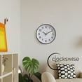 thumbnail image 4 of Clockswise Black 10-In Analog Clock – Silent, Non-Ticking for Wall Battery-Operated, Perfect for Home Office, Farmhouse Kitchen, Entryways, Dining Rooms and Bedroom Decor, School and Bathroom Clock, 4 of 8