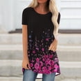 thumbnail image 2 of Camiseta informal para mujer, blusa estampada con cuello redondo y manga corta, Tops OAVQHLG3B Store  lin121212, 2 of 4