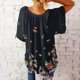 thumbnail image 3 of Blusa de manga tres cuartos con parte superior de un solo hombro para mujer Pompotops  hkajfhjk471612, 3 of 8