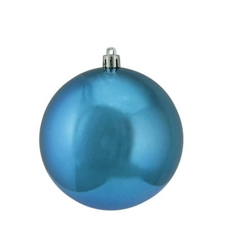 Wayfair Commercial Christmas Shiny Turquoise Blue UV Resistant Commercial Shatterproof Christmas Ball Ornament 4