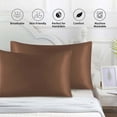 thumbnail image 6 of Silk Pillowcase for Hair and Skin, Real Silk Pillow Cases Queen, Not Satin Pillowcase, Zipper Closure (Coffee&Dark Blue 20x26in） (Coffee&Dark Blue 20x26in）, 6 of 8