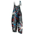 thumbnail image 3 of QATAINLAV Women Loose Fit Wide Leg Jumpsuits Sleeveless Cotton Linen One Piece Pants 2024 Fashion Print Overalls Casual Rompers Going Out Outfits Green S, 3 of 6