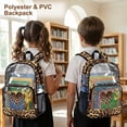 thumbnail image 3 of Xoenoiee Heart Leopard Butterfly Print Kids Clear Backpack for Girls See Through Preschool Kindergarten Elementary School Backpack Transparent Bookbag Schoolbag Daypack with Adjustable Padded Straps, 3 of 7