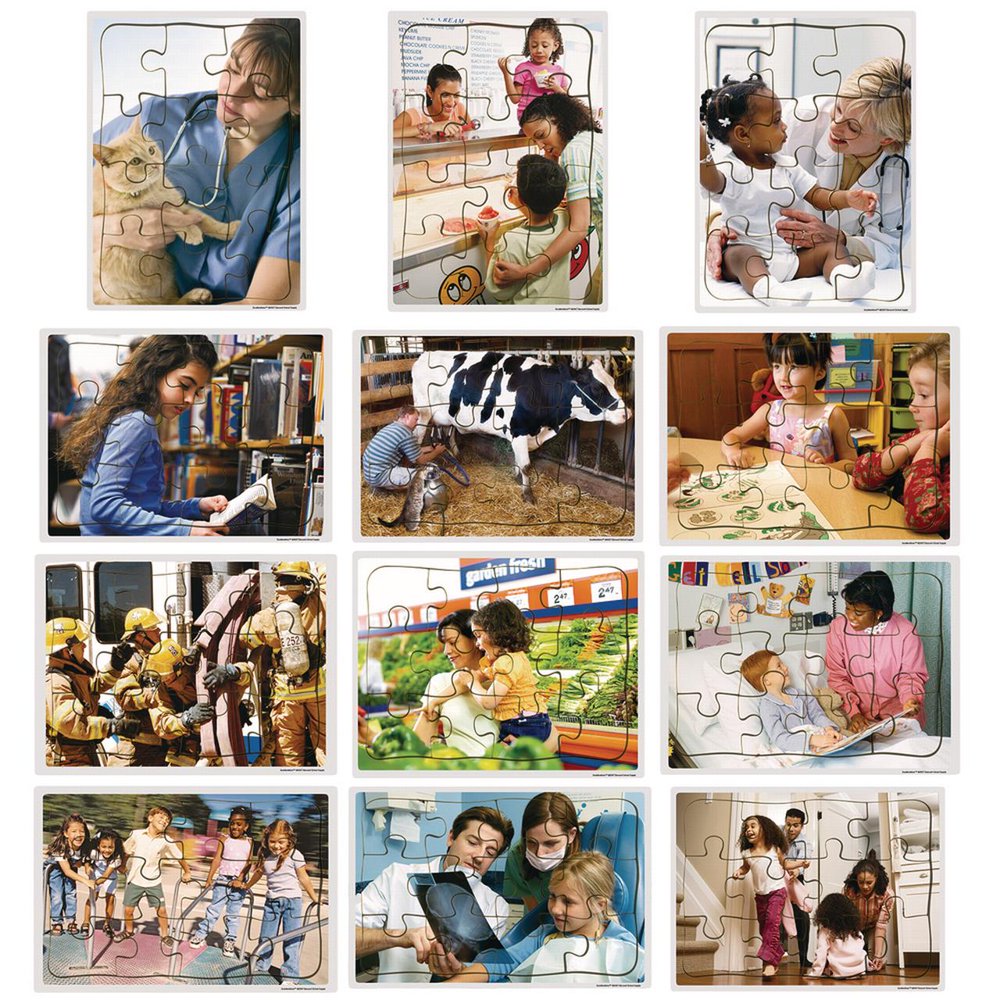 Excellerations Wooden Community Helper Jigsaw Puzzle 115/8”L x 83/8”W
