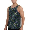 thumbnail image 2 of Easygdp Mardi Gras Strings of Beads Men's Tank Top, Sleeveless Muscle T Shirts, Breathable, Quick-Dry, Loose for Gym, Running, Fitness - Small, 2 of 9