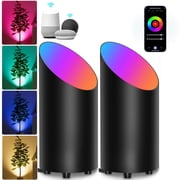 Floor Can Light Uplighting Indoor, 5W Smart RGBW Color Changing Up Lights Indoor with Timer 2700K-6500K Dimmable Uplighting Floor Spotlight Indoor for Plant Corner, APP Control Alexa & Google Home