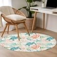 thumbnail image 4 of Small Round Rug 3Ft Washable Non-Slip, Teal Red Coastal Circle Area Rugs for Living Room Bedroom, Retro Beach Nautical Sea Turtle Coral Indoor Floor Mats Carpet Runner for Home Decor, 4 of 8