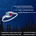 thumbnail image 2 of Gem Stone King 10K White Gold Round Swiss Blue Topaz and Red Created Ruby Ring for Women (0.45 Cttw, Round 3.5MM, Gemstone November Birthstone, Size 8), 2 of 6