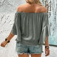 thumbnail image 4 of Karight Womens Plus Size Off The Shoulder Blouse Tops Half Sleeves Tie Front Sexy Flowy Top, 4 of 6