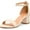 Nude Nubuck-NEW, variant on Pennysue Women's Chunky Low Heels Sandals Nude Nubuck Ankle Strap Wedding Shoes 10M
