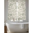 thumbnail image 4 of Farmhouse Sage Green Floral Sheer Curtains 2 Panels Set Linen Boho Paisley Flower Rustic Sheer Window Curtains Light Filtering Rod Pocket Voile Drapes for Bedroom Living Room 52"x63", 4 of 8