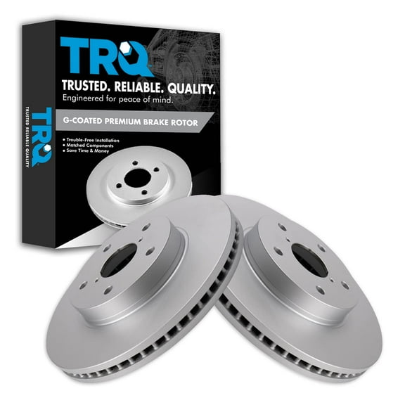 TRQ Front Brake Rotors Set Vented Premium G-Coated Fits Select 2015-2019 Subaru Legacy