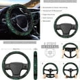 thumbnail image 3 of Garronmavis Green Mandara Car Seat Cushion 11 Pieces of Set with Car Cup Coaster/Cars Headrest Cover/Steering Wheel Cover/Handbrake & Gear Shift Knob Cover Automobile Decorative, 3 of 7
