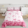 thumbnail image 2 of Feelyou Pink Princess Bowknot Full Size Comforter Sets, Dreamy Cartoon Bedding Sets, 3pcs, 2 of 8