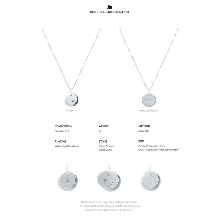 BTS | STONEHENgE Moment of Light Jewelry Necklace Birth Jin
