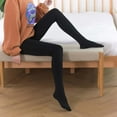 thumbnail image 3 of vdgthytj Women's Thermal Tights Fleece Lined Pantyhose High Waisted Warm Winter Thick Leggings Opaque Stockings, 3 of 4