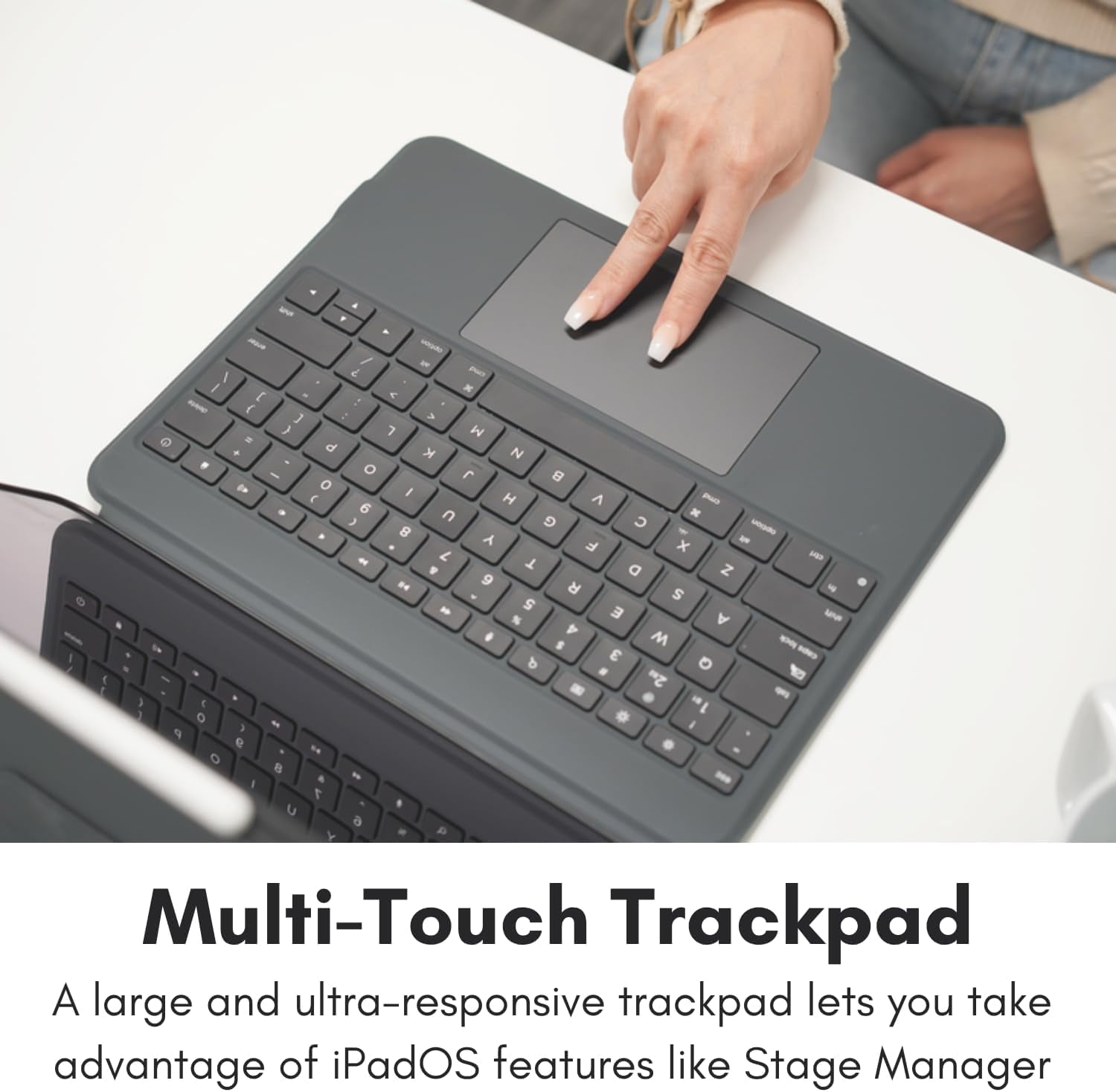 Macally iPad Pro 13 Inch Case with Keyboard (M4, 2024), iPad Pro 13 Keyboard with Trackpad, Multi Angle View Stand, Apple Pencil Holder, Backlit Features