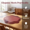 thumbnail image 5 of Unique Bargains Set of 6 Faux Leather Placemats for Kitchen Table Decor Red 15"x15", 5 of 7