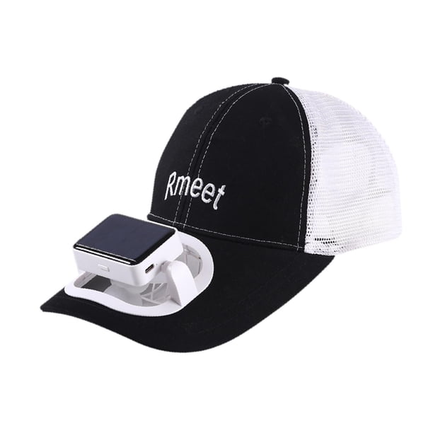 Sombrero de visera con ventilador ajustable para el sol ventilador integrado para ciclismo y senderismo Negro Yinane