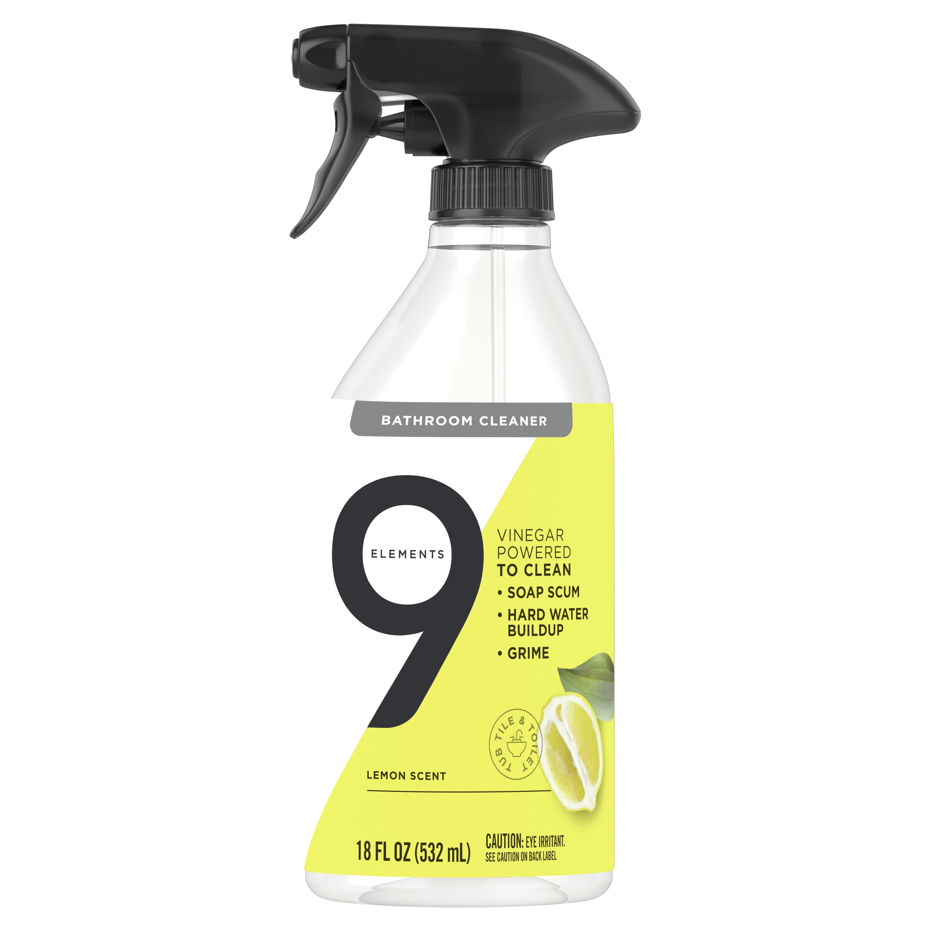 9 Elements Bathroom MultiSurface Cleaning Spray, Lemon Scent, 18 oz