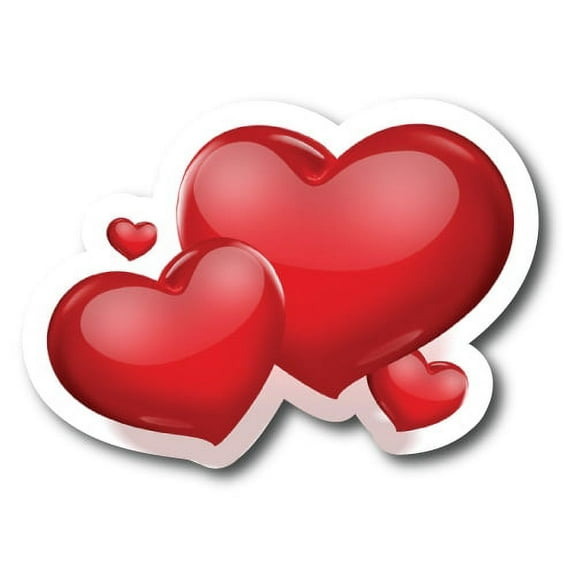 Magnet Me Up Red Hearts Magnet Decal, 6x4 Inches, Vinyl Automotive Magnet