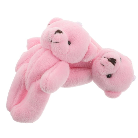 NICEXMAS Mini Plush Bear Dolls Set of 2, Soft Short Pile Faux Birthday , Cute Small Stuffed Animals