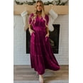 thumbnail image 4 of Women's Red Dahlia Velvet Tiered Maxi Dress with Short Sleeves - [ZhiHiMeRi] | (US 16-18)XL, 4 of 12