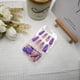 thumbnail image 2 of Uñas postizas adhesivas MMNHJHUT moradas con flores acrílicas, 24 piezas, 2 of 7