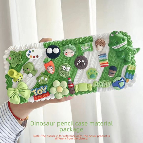 Estuche de papelería de gel crema de graduación Estuche para lápices Hecho a mano Paquete de material casero Juego de estuche para lápices de material crema Estuche para lápices hecho a mano