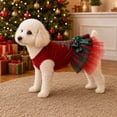 thumbnail image 3 of Christmas Dog Skirts for Small Dogs Girl Santa Dog Christmas Outfit Thermal Holiday Puppy Costume Dress Pet Clothes Christmas Pet Supplies (Red, L), 3 of 6
