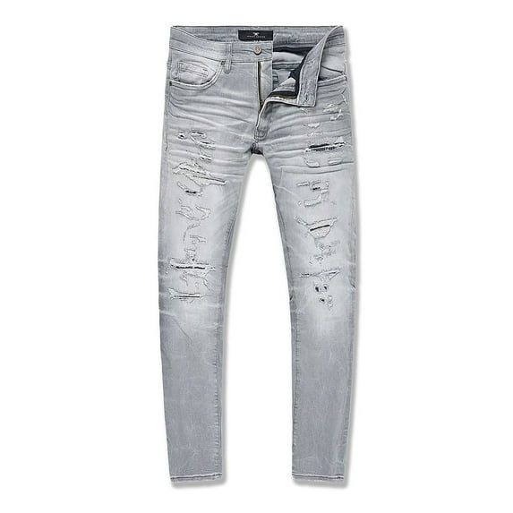 Jordan Craig Rip and Repair Men's Denim Jean Pants Cement Wash js300r-cw (Size 34/32)