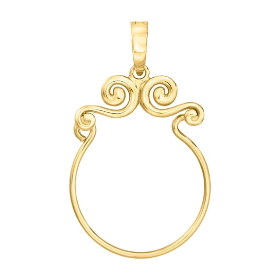 Ross-Simons 18kt Gold Over Sterling Scrolled Charm Holder Pendant, Women's, Adult