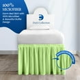 thumbnail image 4 of 32 Inch Drop Twin XL Dorm Bed Skirt Sage Ruffled Pattern Microfiber Made, 4 of 7