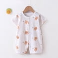 thumbnail image 2 of HCNTES Child Baby Boys Girls Unisex Short Sleeve Bodysuit One-Piece Jumpsuit Infant Kids Cute Pajamas Sleepwear Loungewear for Spring Summer(Z01-Coffee,6-12 Months), 2 of 4