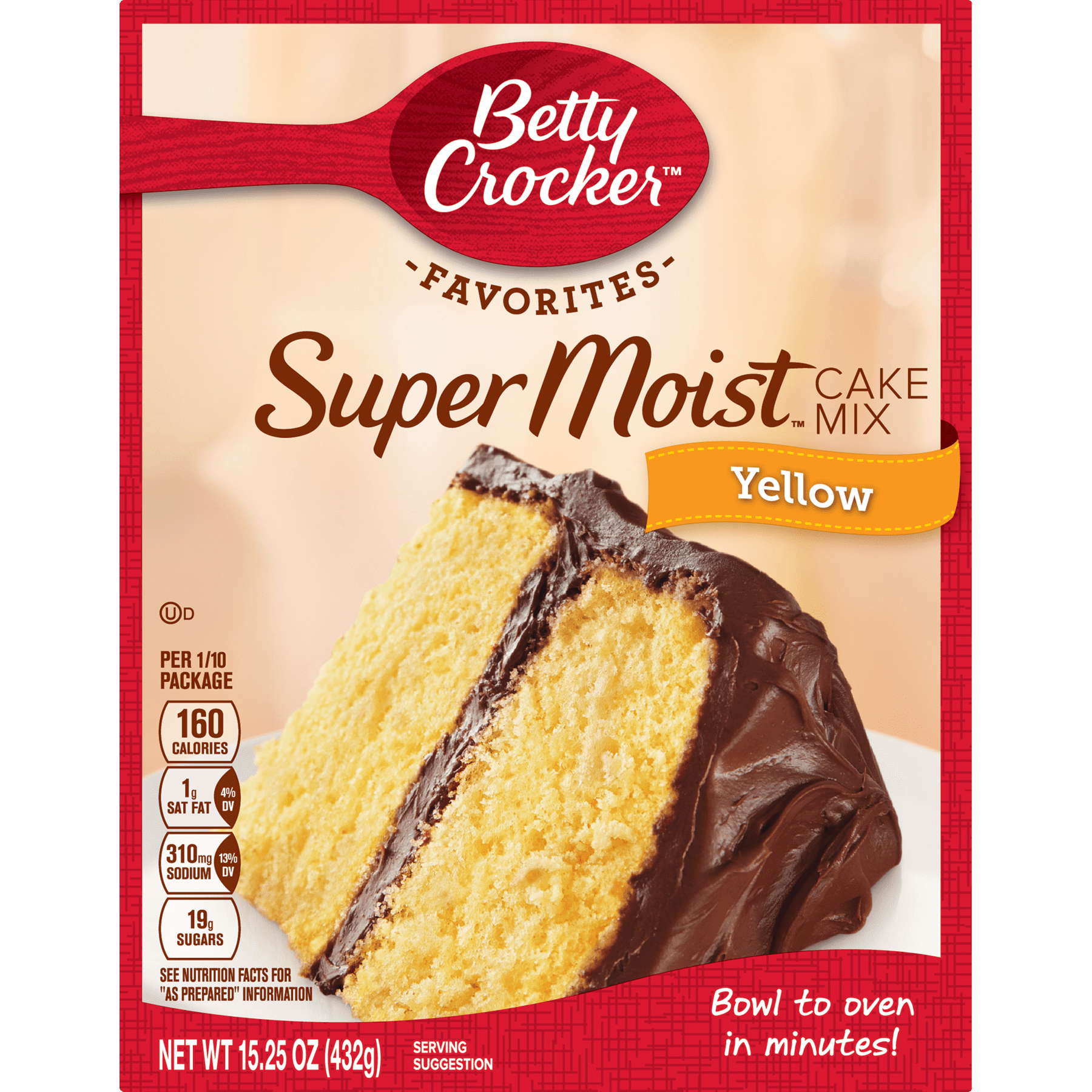 Betty Crocker Super Moist Yellow Cake Mix, 15.25 oz