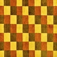 thumbnail image 1 of Ahgly Company Machine Washable Indoor Square Checkered Yellow Modern Area Rugs, 5' Square, 1 of 4