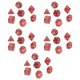 thumbnail image 1 of Juego de 5 dados multicara con números dorados y perlas poliédricas para juegos interactivos, material escolar, color rojo oscuro., 1 of 14