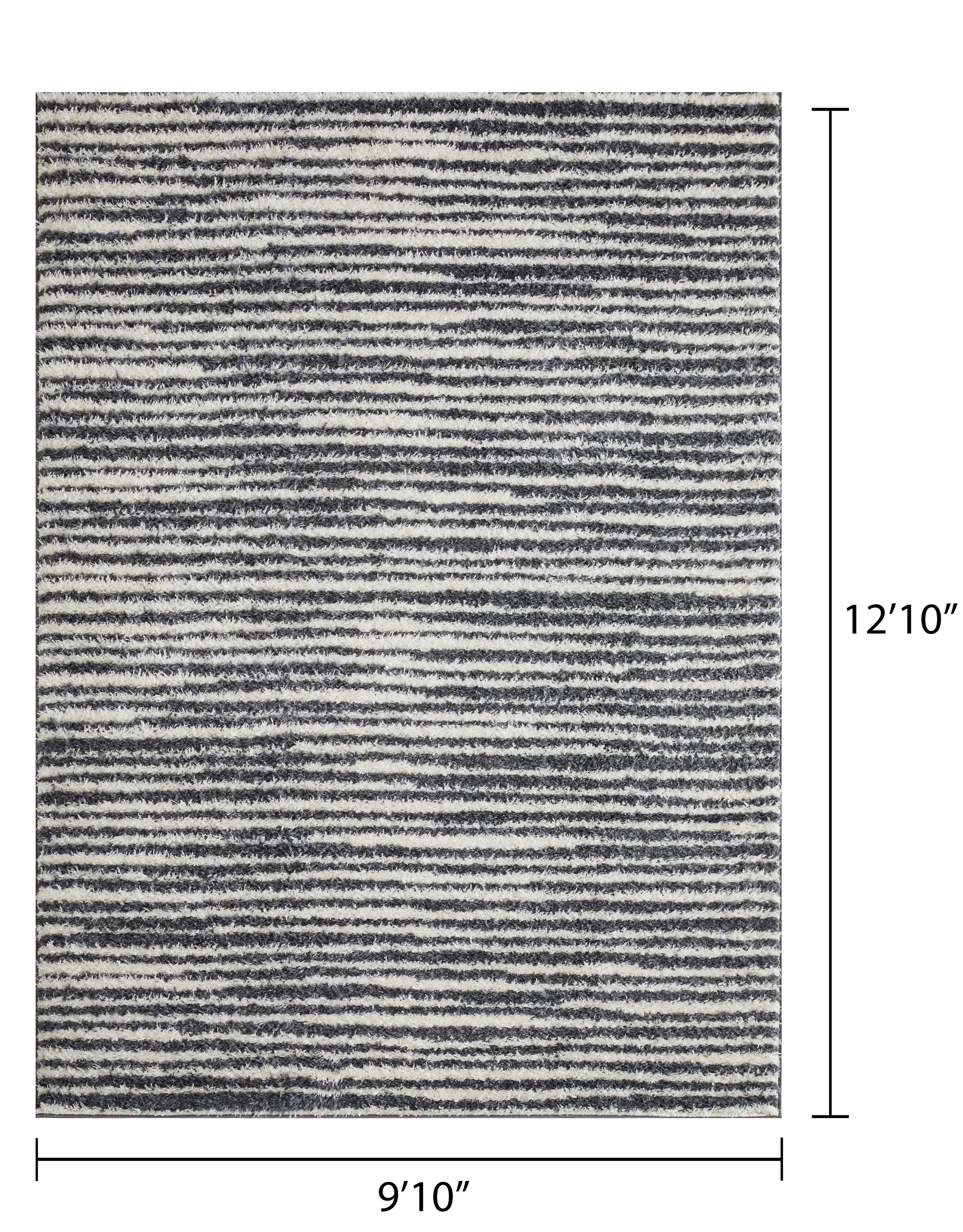 Loomaknoti Vemoa Altomarze 9' x 12' Blue Stripe Indoor Polyester Area Rug