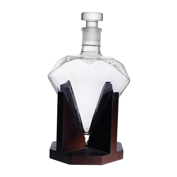 Elegant Diamond Whisky Decanter Glass Decanter with Holder