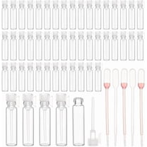 150Pcs 1ML Mini Empty Glass Perfume Essential Oils Mini Perfume Vials Glass Refillable Perfume Bottles with White Plastic Cap Perfume Sample Bottles