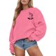 thumbnail image 2 of Gibobby Temperamento Pullover Top Sudadera holgada para mujer con estampado de letras, mangas caídas y sin capucha, informal para Otoño/Invierno (Rosa, XXL), 2 of 3