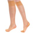 thumbnail image 2 of 6 Pairs Sheer Knee High Socks for Women 15 Denier Stay up Band (Skin), 2 of 5