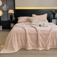 thumbnail image 1 of PRETXORVE Solid-Color Soft Carved Floral Designs Multi-Functional Flannel Coverlet, 1 of 6