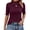 05-Wine Red, variant on T Shirts for Women Mock Neck Short Sleeve Tops Dressy Casual Slim Fit Mock Turtleneck Tee