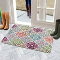 thumbnail image 5 of Retro Door Mat, 17 X 30 Inch Boho Colored Square Pattern (8) Welcome Doormat Decorative Home Floor Mat, Non Slip Rubber Back and Strong Water Absorption for Outdoor Indoor Entrance Decor, 5 of 6