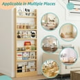 thumbnail image 3 of Petoto 6 Tier Behind The Door Bookshelf, Wooden Bookcase Rack Wall Book Shelf Organizer for Study Living Room Bedroom Playroom, 3 of 9