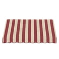 thumbnail image 2 of Awntech 8.38 Ft Dallas Retro Straight Slope Fixed Awning with Anodized Arms (100.5in x 24in x 36in), Burgundy/Tan Stripe, 2 of 2