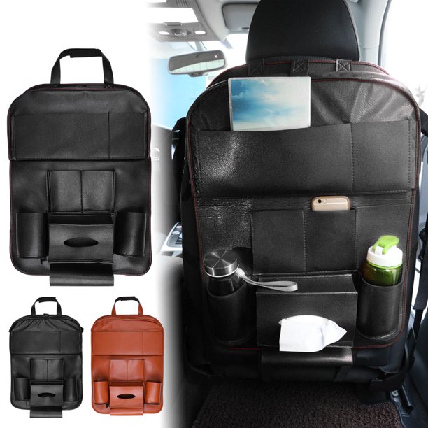 Organizador De Asiento De Coche, Bolsa De Almacenamiento, Organizador De Respaldo De Asiento De Coche Con Estante Plegable, Soporte Para Bebidas Con Múltiples Bolsillos seitruly VI009115-02