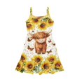 thumbnail image 4 of Uourmeti Horse Daisy Print Girls Summer Dress Spaghetti Strap Causal Tank Dresses Beach Play Sundress for Girls Cute Clothes Soft Twirl Tiered Dresses 3-4T, 4 of 7